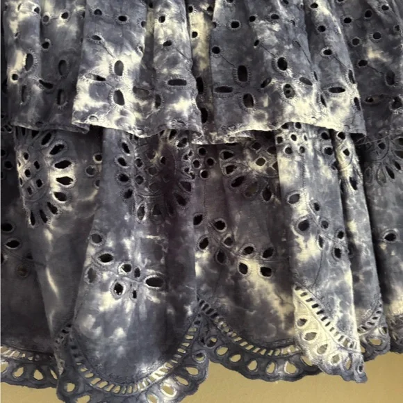 LoveShackFancy Navy Tie-Dye Ruffle Skort - Picture 4 of 5